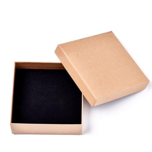 8pc Square Jewelry Box Sets Kraft Paper Gift Boxes for Necklace Earrings Packaging Organizer Jewellery Container 11.2x11.2x3.8cm