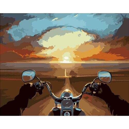 Desert Motorcycle Still Life Painting By Numbers Hand Painted Oil Painting Adult Child Picture Colouring Home Decor Unique Gift