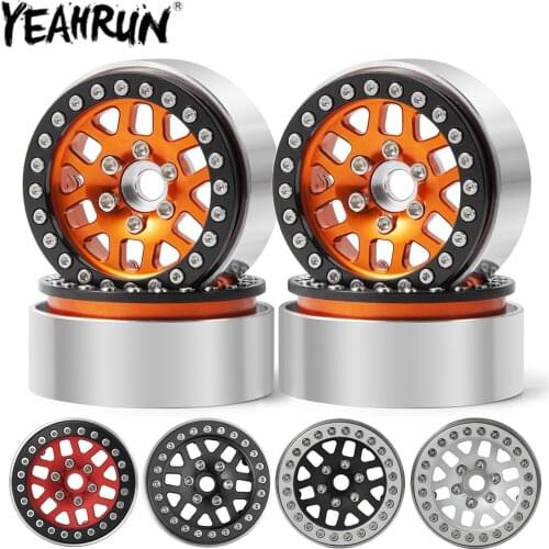 YEAHRUN 1.9 Beadlock Wheels Rims Alloy Metal Wheels Hubs for 1:10 RC Crawler Axial SCX10 CC01 F350 D90 90034 90026 90046 TRX4