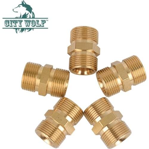 High Pressure Wash Brass Adaptor M22 *1.5 Thread Joint Spray Water Gun Hose Connector Car Washer Spare Parts City Wolf