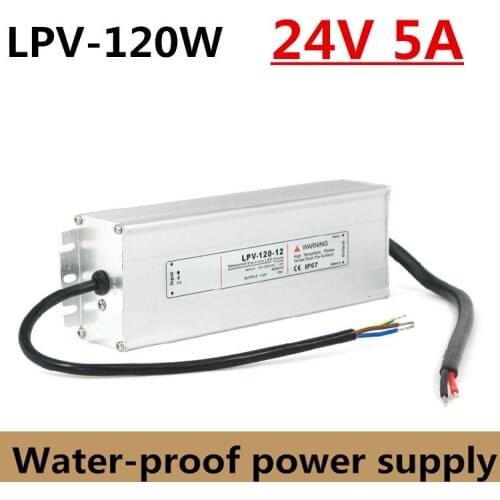 LPV-120-24) 24V 5A Power supply 120w led waterproof power supply aluminum case IP67 110VAC or 220VAC input high quality