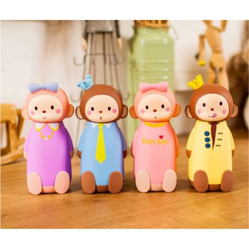 Cute 3D Monkey Style Glass Water Bottle for Children Cartoon Leakproof My Glass Bottle 280ml Four Style Available SH81