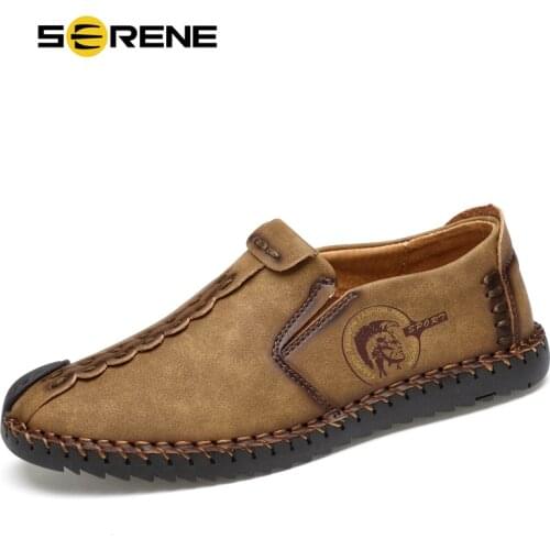 2019Men Casual Loafers Sneakers Men Shoes Quality Split Leather Breathable Lace-up Male Shoe Zapatos Hombre Big Size 38-46