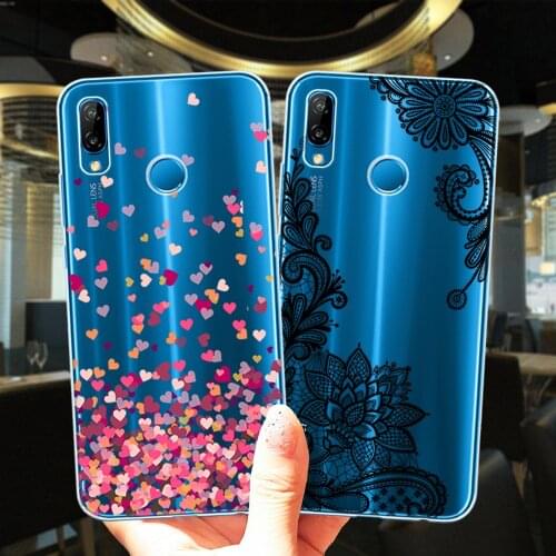 Loving Heart Rose Flower Sexy Lace Floral Luxury Clear Soft Silicone Phone Case Cover For Huawei P30 P9 P10 P20 P40 Lite E Pro