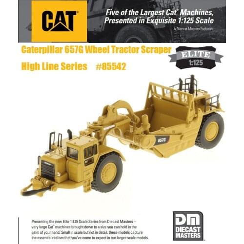 2021 New Caterpillar 1:125 Scale Cat 657G Wheel Tractor Scraper-High Line Series by DM Diecast Master for Collection gift #85542