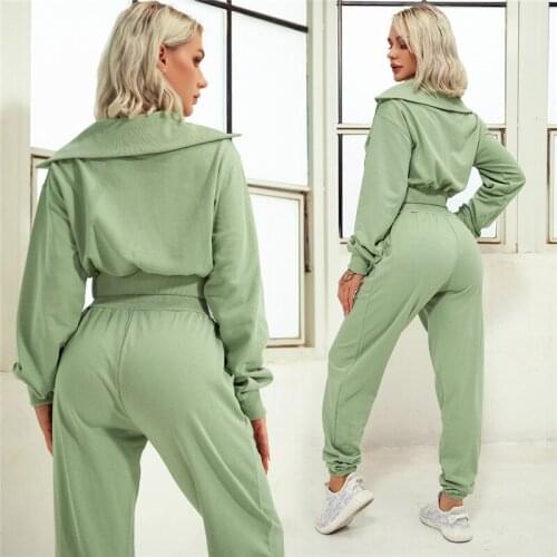 New Women Loose Casual Sports Long Sleeve Sweatshirt Fitness Running Clothing Yoga Shirt Thick Warm Two-piece Zipper Wide Collar