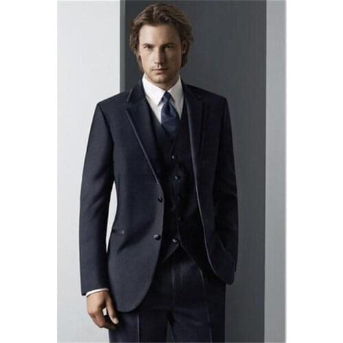 Lasted Designs Black men suit Trim Groom Formal Custom Made Church Wedding Suits For Mens 3 Pieces Tuexdo Slim Fit Masculino