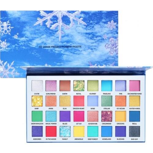 32 colors Eyeshadow Palette Pearlescent Persistent Colorful Shinny Glitter Shades Lasting High Pigmented Eye Shadow for Female