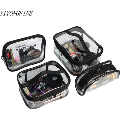 Transparent PVC Cosmetic Bag For Women Waterproof Clear Makeup Bags Beauty Case Make Up Organizer Storage Bath Toiletry Wash Bag