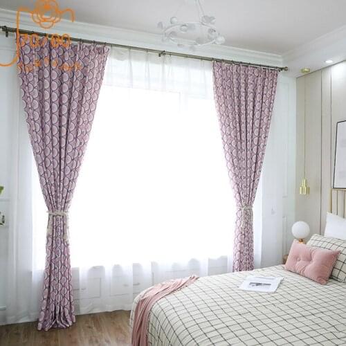 Nordic Light Luxury Polyester-cotton Printed Curtains for Living Room and Bedroom Customized Finished Balcony