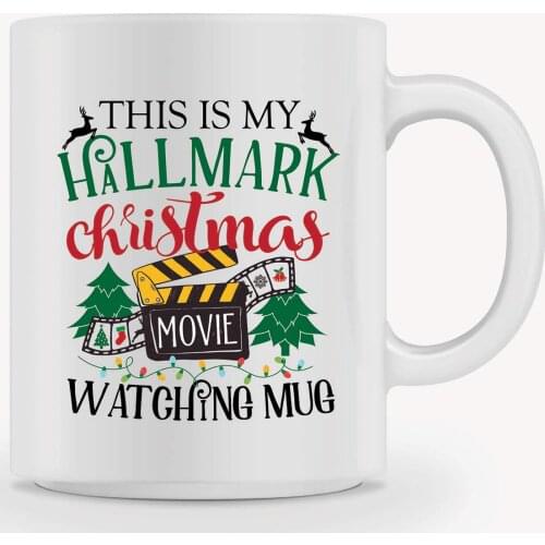 Christmas Coffee Mug - THIS IS MY HALLMARK CHRISTMAS MOVIE WATCHING MUG - Mug Gift in Blue Ribbon Box - 11 oz