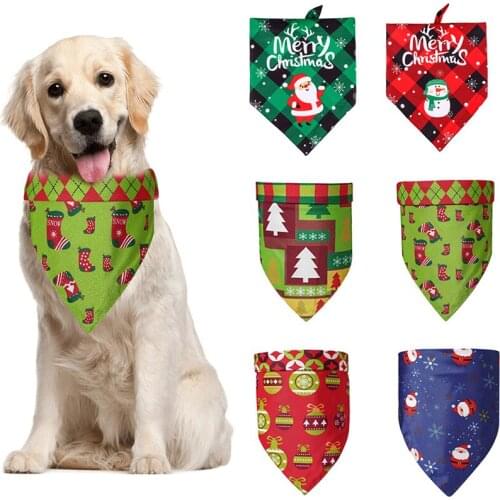 Christmas Pet Saliva Towels Pet Supplies Dog Scarves Xmas Dog Kerchief Pet Scarf for Pet Xmas Party Accessories