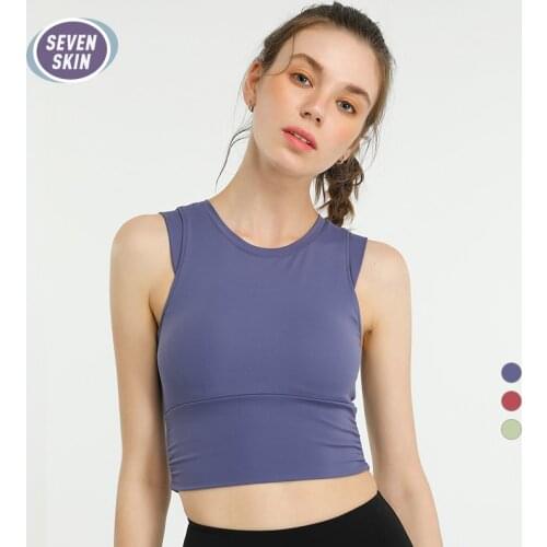 SEVEN SKIN Seamless Women Yoga Vest Push Up Gym Fitness Sports Bra Female Sexy Crop Top Solid Underwear Active Workout Tank top