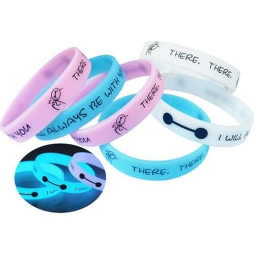 1 Pair Silicone Bracelets Rubber Sweat Band Luminous Wristbands Men Women Rubber Shine Bangles Glow In The Dark Wristbands