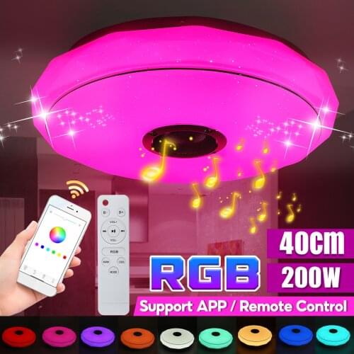 40CM~120W/200W Modern RGB LED Ceiling Lights Home lighting APP bluetooth Music Light Bedroom Smart Ceiling Lamp+Remote Control