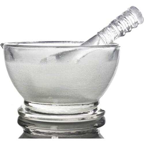 90mm Glass Mortar with Pestle Laboratory Chemistry Equipment Petri Dish Grinding Bowl School Mortar Experiment Bowl With Stick