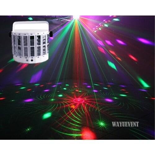 LED Laser flash disco double butterfly light Mini derby Club Party led effect DMX512 Stage Lamp DJ Equipments KTV disco lights