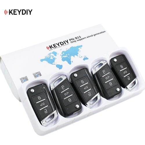 5 Pieces KEYDIY B Series B15 Universal KD for MQB Style Remote Key - 3 Button - for KD900 KD900+ URG200 KD-X2