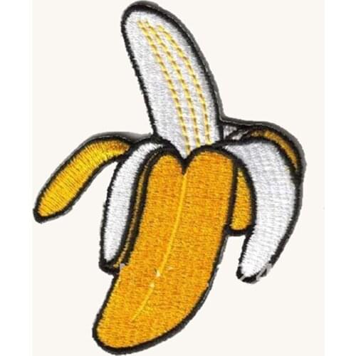 Embroidery Banana Badge Made by Twill with Heat Cut Broder and Iron On Backing Welcome Customized MOQ50pcs Free Shipping