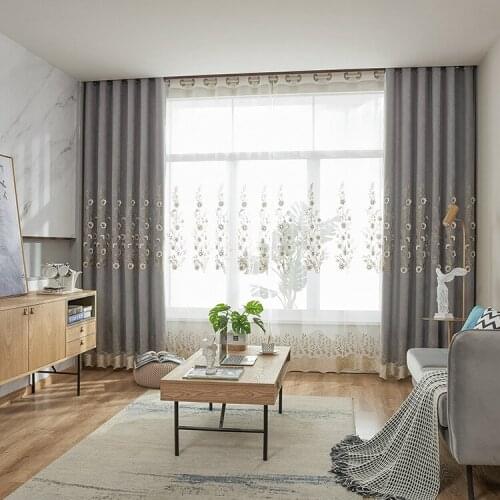 Custom Embroidered Curtains ManufacturersSellingCashmere Emboss Curtain Minimalist Bedroom Living Room Curtains Finished Screens