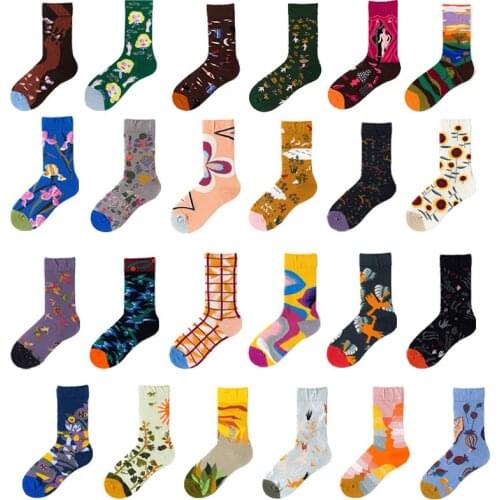 Women Long Sock Cartoon Print Creative Fashion Personalized Novelty Men Women Funny Socks Warm Comfortable Cotton Socks