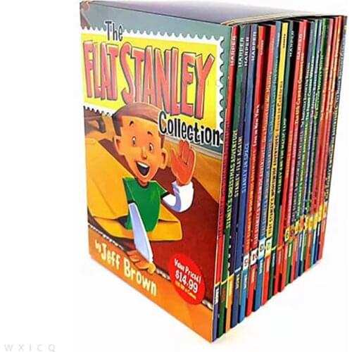 19PCS/SET The Flat Stanley Collection Global Adventure Childrens Picture English Reading Book Comic Novel Fiction Kids Gift