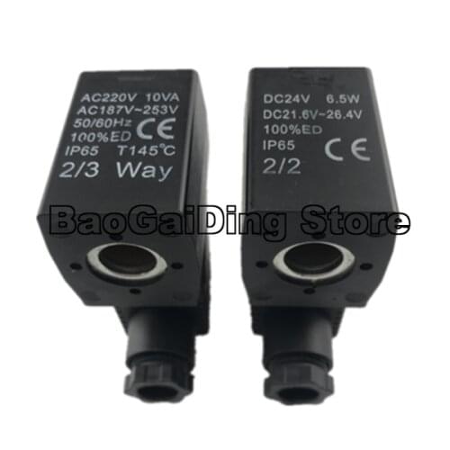 2 Way Airtac Type Solenoid Valve Coil AC220V 10VA AC187-253V DC24V6.5W DC21.6-26.4V Inner Diameter 11mm Height 40mm