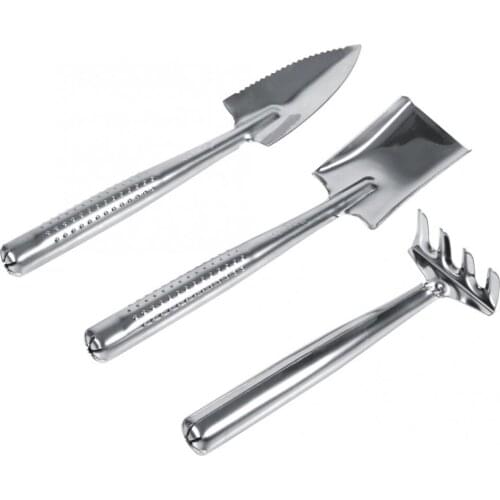 3PCS Stainless Steel Garden Tools Mini Steel Small Shovel Weed Fork Transplant Tool Garden Flower Succulent Planting Tool