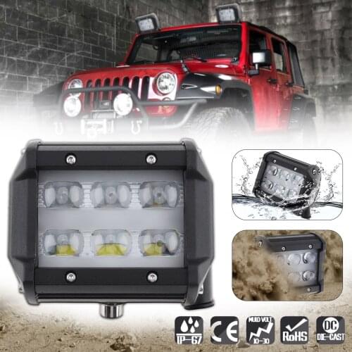 4 Inch 30W Wrok Light led bar LED lightbar Two Rows light Bars 6000LM for Truck Tractor SUV 4x4 Car Led Headlights Spot work ba