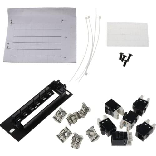 6-Port Patch Panel CAT6 Blank Keystone Panel LAN RJ45 Network Cable Adapter