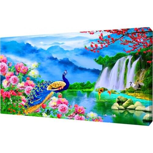 5d diy diamond embroidery Peony Peacock full square round drill diamond painting Amazing Landscape mosaic kit wall art EE2109