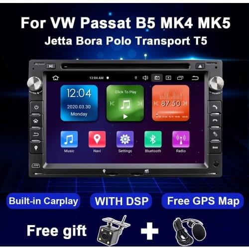 Android 10 Car Radio For VW Volkswagen PASSAT B5 MK4 MK5 JETTA BORA POLO TRANSPORT T5 Multimedia Audio Navigation GPS DVD 2 Din