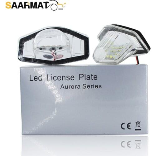 2pcs Error Free LED Car Number License Plate for Honda Crv Fit Jazz Crosstour Odyssey Stream Freed Logo Insight HRV FRV