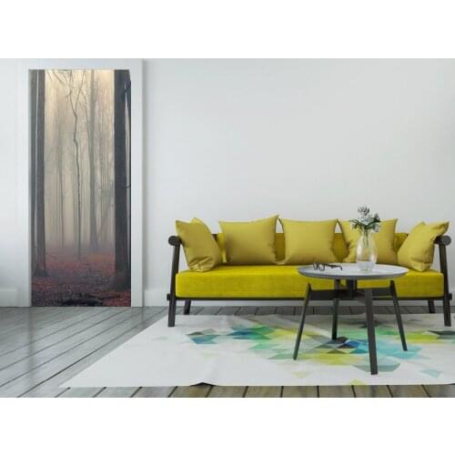 Free Shipping 3D Forest Fog Door Mural Wallpaper mural Wall Print Decal Wall Deco Wall Mural Photo self adhesive door wrap