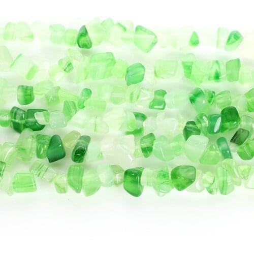 Irregular Chip Green Striped Agates Gravel Natural Stone Beads For Jewelry Making Loose Spacer Beads Necklace Bracelet Handmade