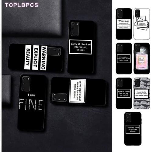 TOPLBPCS Social Media seriously harms your mental health Phone Case for Samsung S6 S10 5G S7 EDGE S8 S9 S10 S20 PLUS S10Lite