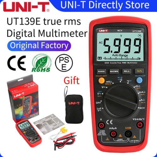UT139E True RMS Digital Multimeter Temperature Probe LPF pass filter LoZ LoZ (low impedance input) function/Temperature test EB