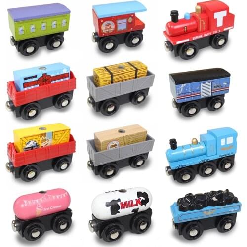 EDWONE wooden magnetic train for brio wooden tracks can be connected to the train variety wooden train w4