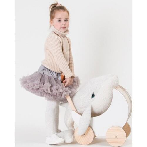 Children Wood Trolley 1-3 Years Old Baby Kids Hand Push Learn Walk CHILDRENS Baby Walker Infant Toy Car