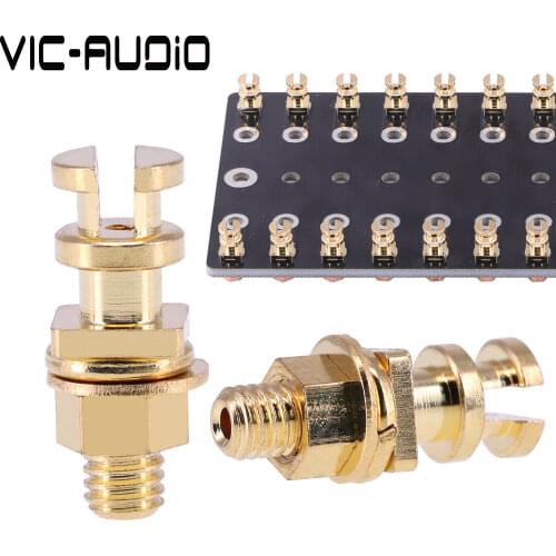 DIY HIFI Turret lug Strip Tag Board Turret Board Terminal Board Part Pure Copper Plated Gold Turrets For Audio Tube Amplifier