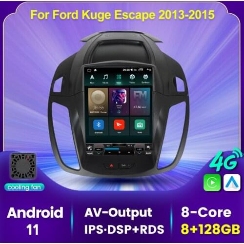 Android 11 6G 128G GPS Navigation Auto multimedia smart head unit for Ford Kuga 2 Escape 3 2012 - 2019 carplay+Auto Cooling fan