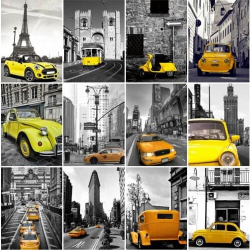 HUACAN Diamond Painting Landscape Tower Diamond Embroidery Car Pictures Of Rhinestones Mosaic Decor For Home New Arrivals