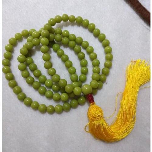 Exquisite 8mm 108* Natural Night-luminous fluorite crystal Mala Prayer Beads Meditation Bracelet Necklace