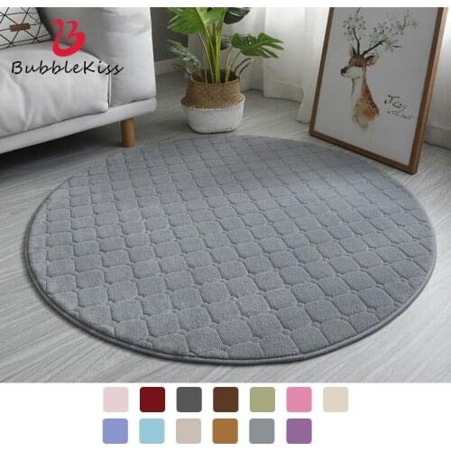 Bubble Kiss Coral Fleece Round Carpets Thicken Child Climbing Living Room Hanging Basket Mat Home Decor Bedroom Area Rugs