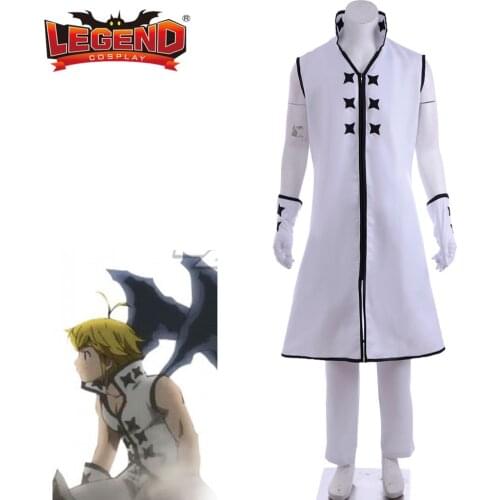 Cosplay legend The Seven Deadly Sins Kamigami no Gekirin Meliodas White Cosplay Costume Custom Made H001