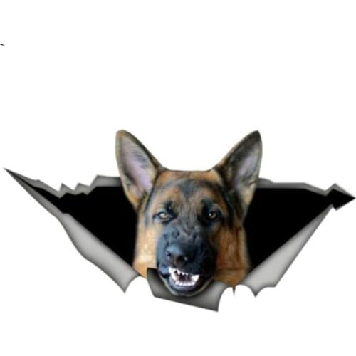Dawasaru Angry Shepherd Torn Metal Car Sticker Waterproof Decal Laptop Suitcase Truck Motorcycle Auto Accessories PVC,13cm*6cm
