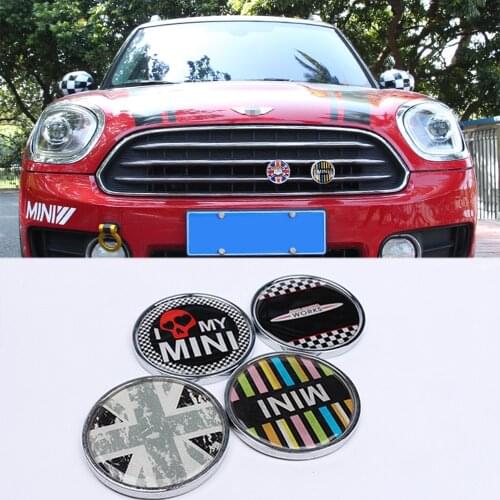 Metal 3D Front Grill Metal Emblem Badge Sticker Car Styling For MINI Cooper JCW S One Countryman R60 R61 F55 F56 F60 Accessories