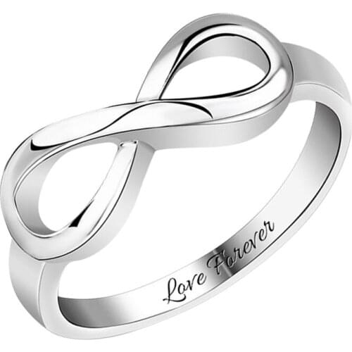 Custom Infinity Ring Engraving Girl Present Lovely Korean Fashion Wedding Rings Romantic Valentines Day Gift for Women Jewelry