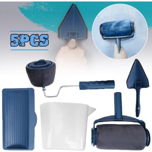 5Pcs Paint Roller Brush DIY Set Multifunctional Painting Tools Kit for Wall Decor Household Paint Runner Roller Hand Tools Set