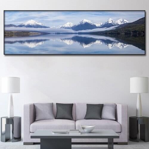 Lake Mcdonald Glacier Wall Art Canvas Posters Prints Landscape Painting Oil Wall Pictures For Living Room Home Decoration HD